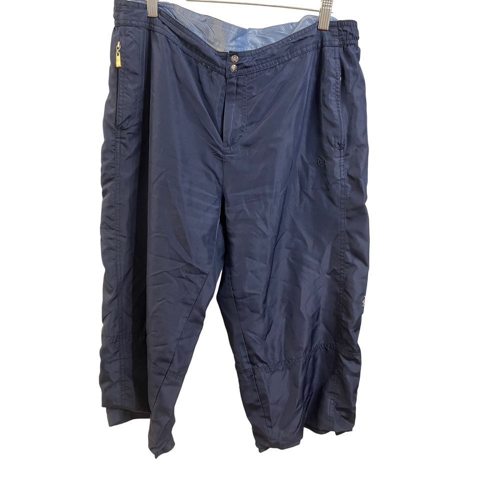 Dunlop Mens Navy Blue Mesh Lined Track‎ Pants XL Embroidered Floral Windbreaker